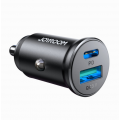 Automobilinis įkroviklis 12-24V USB + USB C 30W juodas Joyroom JR-CCN05